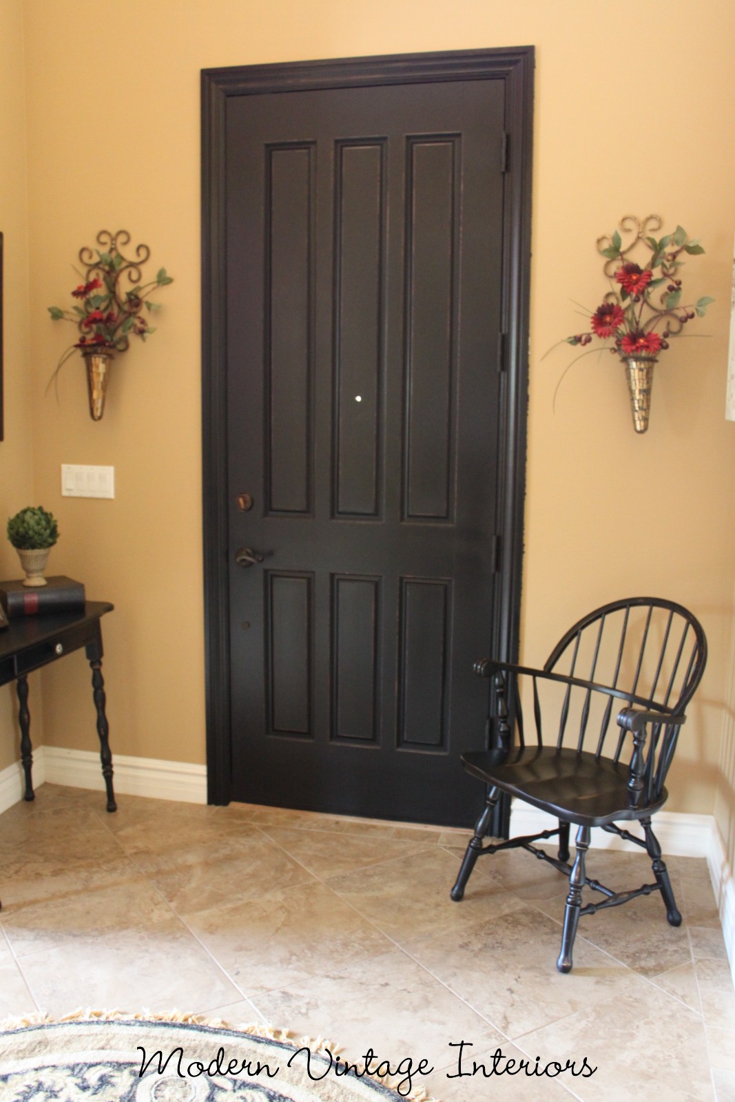 * Remodelaholic * Painting A Wooden Exterior Door Black